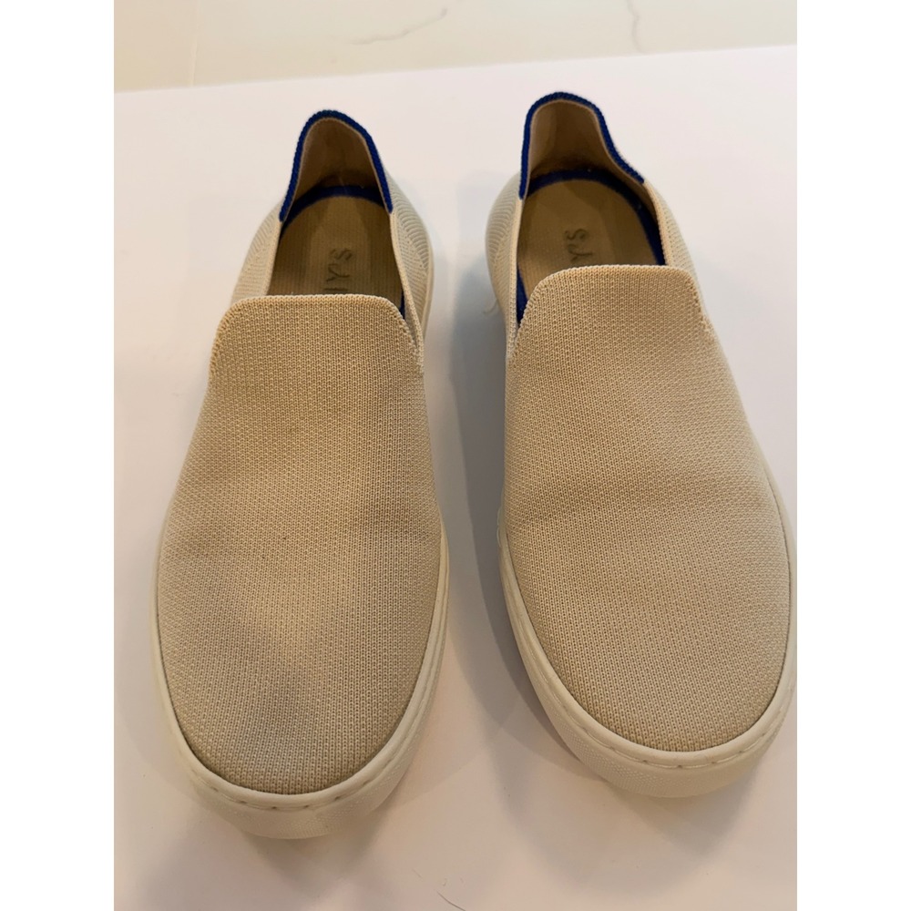 Rothys The Sneaker Sand Beige Slip On Knit Shoes Womens 7.5